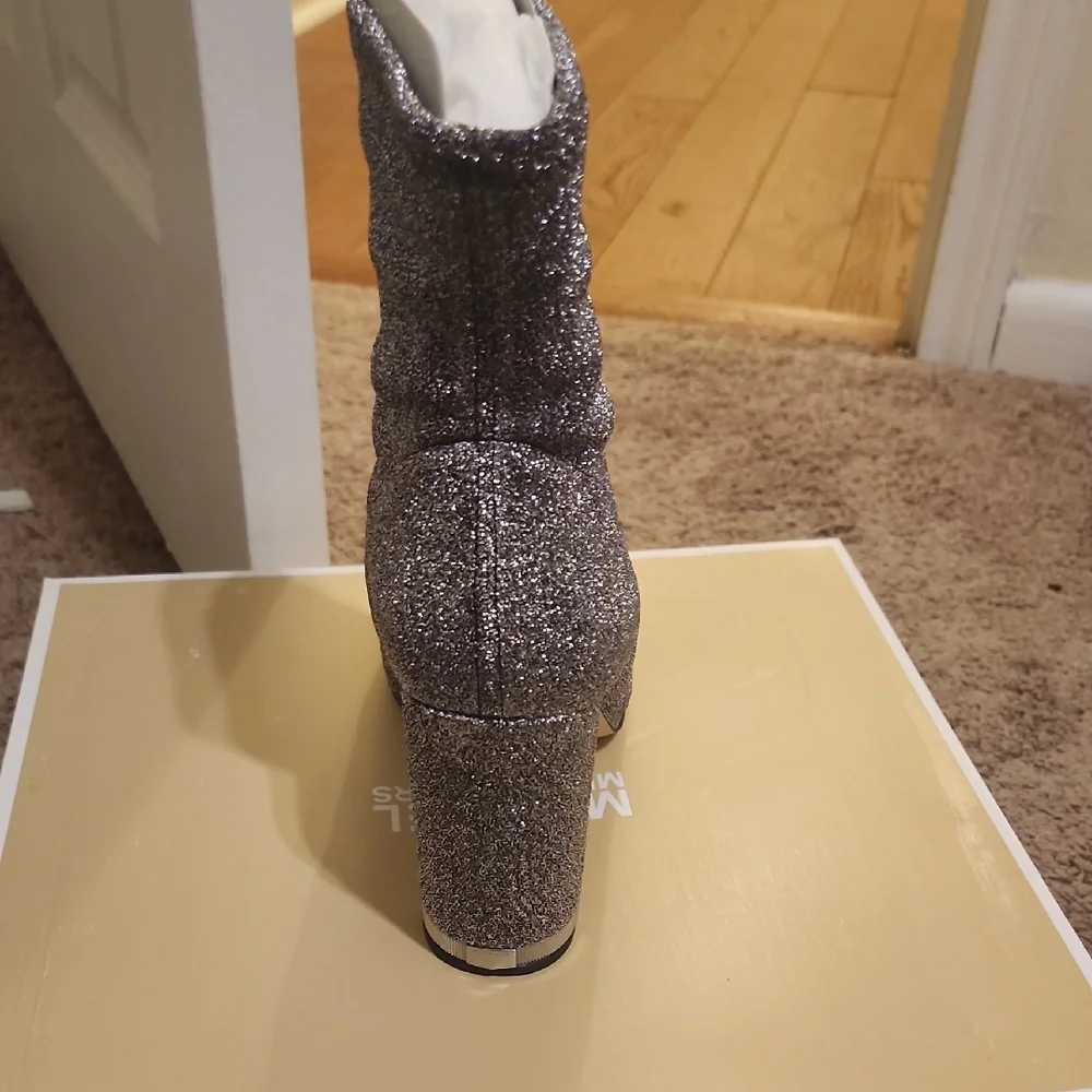 MICHAEL Michael Kors Sparkling Silver Heeled Boots - Picture 4 of 4